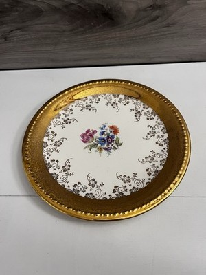 TAYLOR SMITH CHINA Salad Plate 22K Floral Gold Trim 7.25  Vintage