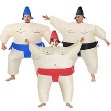 3 Packs Inflatable Sumo Wrestler Costume Cosplay Blow Up Suit for Adult/Holid...