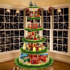6 Tier 72 Inch Christmas Tree Village Stand Christmas Bookshelf Display Suppl...