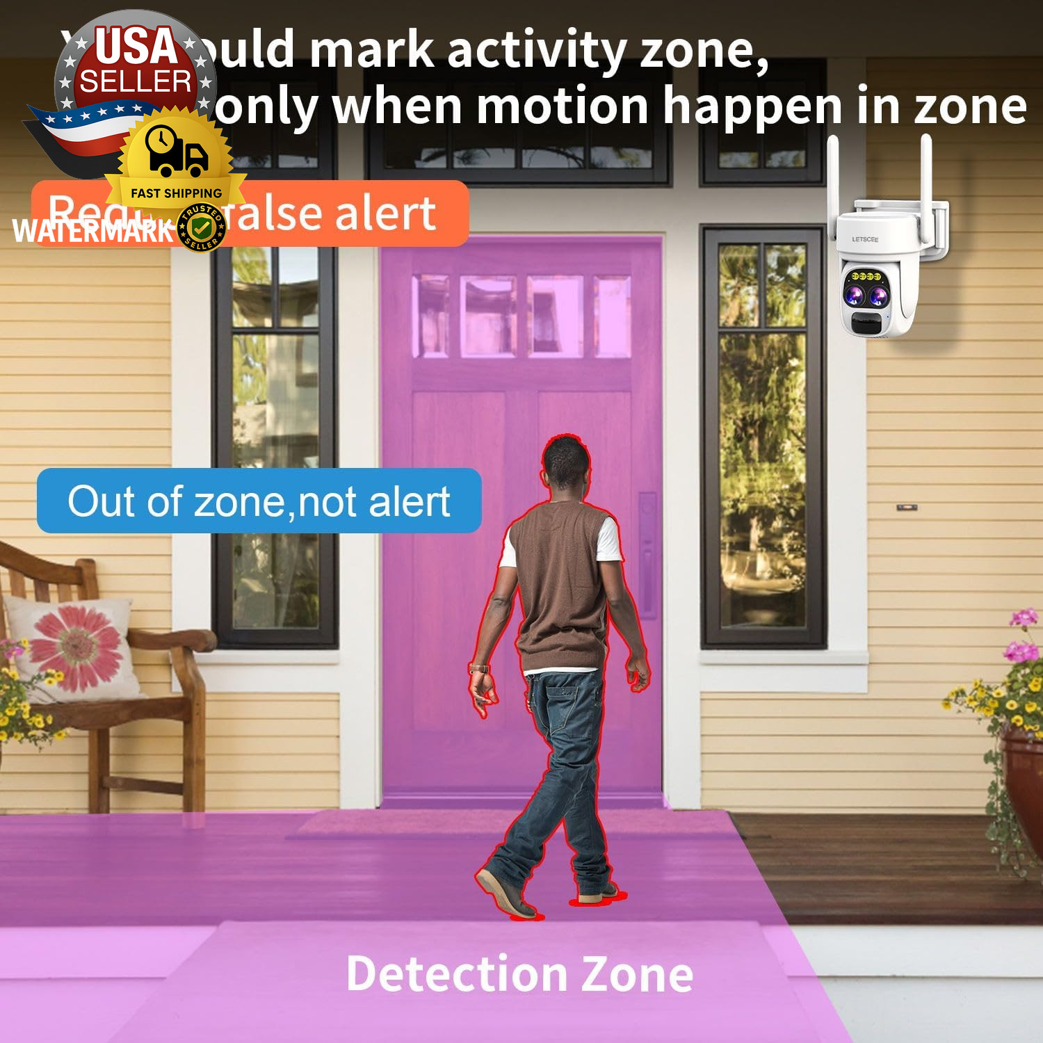 Security Cameras Wirelss Outdoor for Home Security, Alexa Cameras Solar Power,36