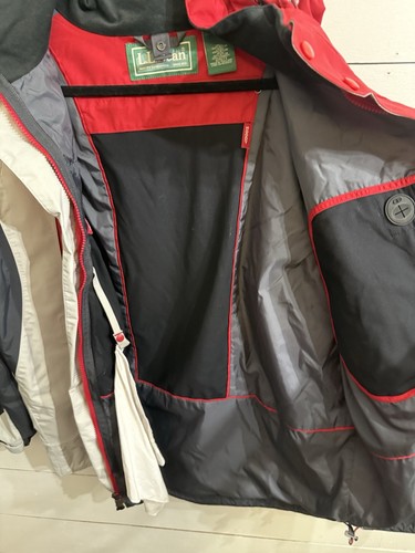 LL Bean Jacket Mens Medium Red Gray Ski Heavyweight Quilted Double Layer 2 In 1 - Picture 11 of 11