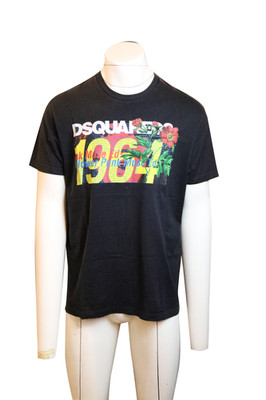 Dsquared2 Mens T-Shirt Size L Black Logo Print Used Good Condition