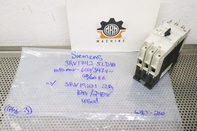 Siemens 3RV1742-5LD10 Circuit Breaker Max V. 600/347V 50/60Hz W/ 3RV19101 Used