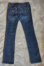 Jolt Low Rise Blue Jeans Juniors Size 3 Rhinestone 30.5 in Inseam *FLAW