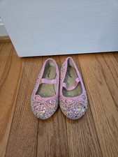 Girls Pink glitter ballet flats size 6 Cat Jack