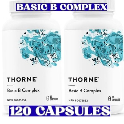 Thorne Basic B Complex 2-Pack 120 Capsules Vitamin B12 Folate B6 B1