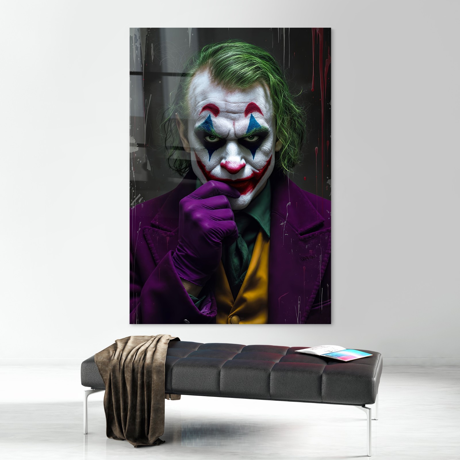 Quadro, arte JOKER in vetro acrilico, tela o poster decorazione parete, PopArt foto 3