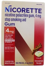 Nicorette Nicotine Gum 4MG Cinnamon Surge 100 Pcs Free Shipping Exp 03/2028