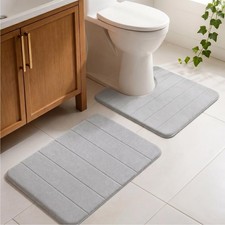 Boankodu Memory Foam Bathroom Rugs Sets 2 - Absorbent Quick Dry Memory