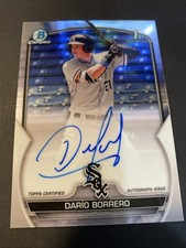 2023 Bowman Chrome Dario Borrero 1st Prospect Auto #CPA-DBO White Sox On Card