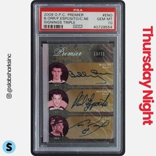 2009 O-PEE-CHEE PREMIER ORR/ESPOSITO/NEELY SIGNINGS TRIPLES AUTO /15 PSA 10