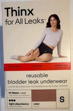 Thinx for All Leaks Reusable Bladder Leak Underwear Size Small Hi-Waist NEW