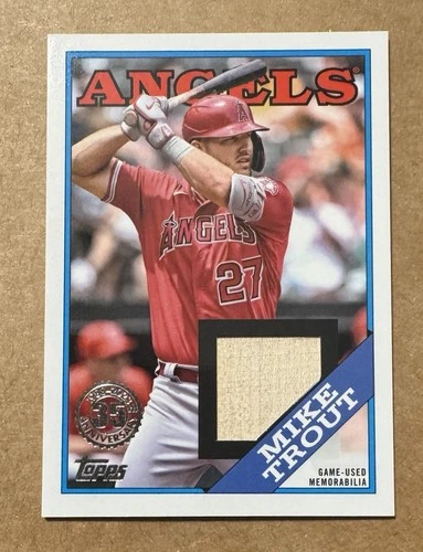 Topps 2023 Series 1 Mike Trout #88R-MT Angels 1988 Bat Relic Baseball Card