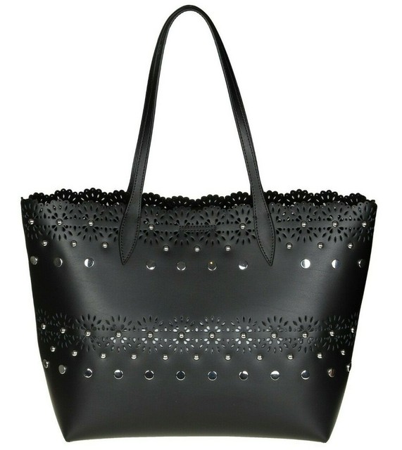 black structured tote bag
