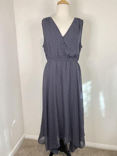 Witchery Dress Size 12 / US8 Clip Dot Femme V-neck Semi Sheer Midi