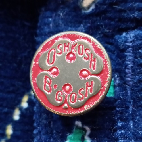 OshKosh B’Gosh Vintage 12 MO USA Vestbak Corduroy Overall Blue Cowboy Teddy Bear - Picture 9 of 23