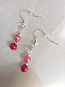 Pink Pearl Bead Drop Earrings Ebay Image Is Loading Pink Pearl Bead Drop Earrings