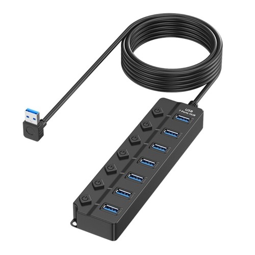 Highly Speed 7Port USB 2.0 Hub with Independent Switches for PC Laptop - Photo 16/24