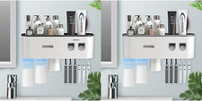 Wall-Mounted Toothbrush Holder with Automatic Dispenser  Storage Solutions