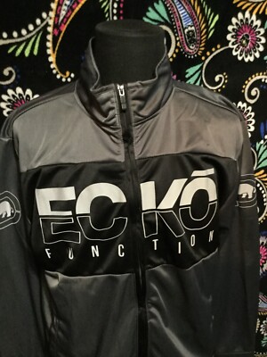 Vintage Ecko Unltd Track Jacket Mens Large Gray HIP HOP Full Zip Sweatshirt NWOT