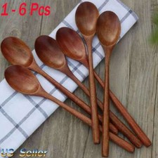 1-6Pcs 13 Wooden Spoon Kitchen Spices Natural...
