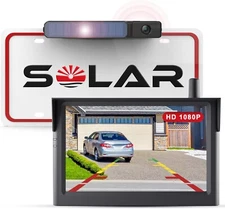Solar Wireless Backup Camera, 1080P 5'' Monitor Back up Camera Systems 3MINS DIY