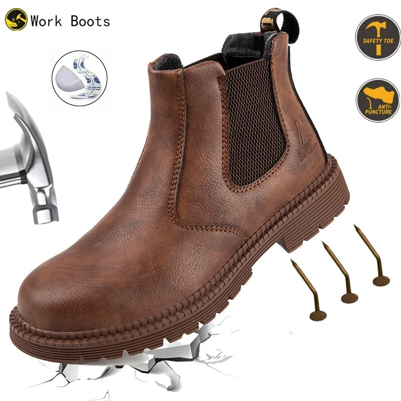 Men steel toe work boots anti piercing shoes Indestructible Waterproof boots