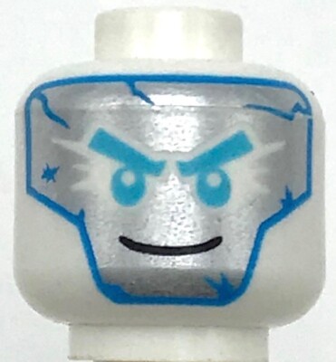 LEGO NEW ALIEN HALLOWEEN MINIFIGURE HEAD WHITE WITH BLUE MARKINGS 