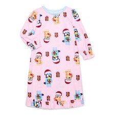 Bluey and Bingo Toddler Girl's Pink Christmas Presents Print Flannel Nightgown