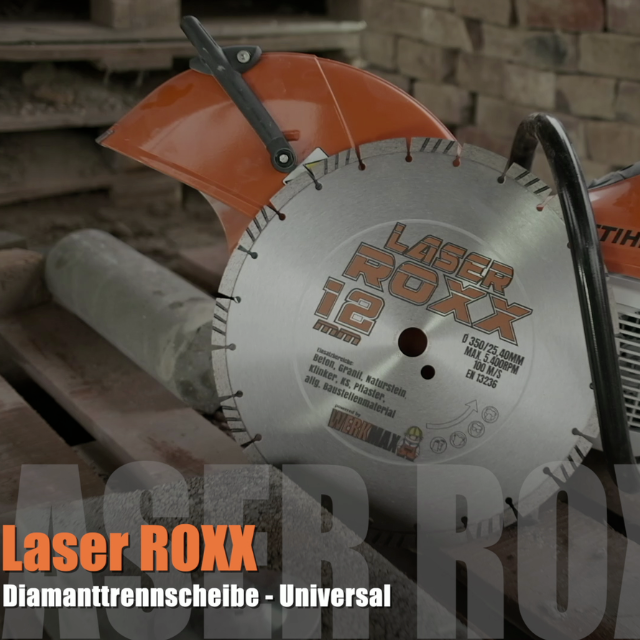 Nass Trockenschnitt Werkmax Diamant-Trennscheibe Laser ROXX 350 X 20 Mm – Für Beton, Granit, Pflaster, Ziegel – Nass- & Trockenschnitt, 12 Mm Segmenthöhe, EN13236