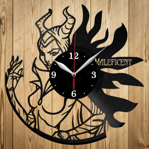 Vinyl Uhr Maleficent Vinyl Wanduhr Handarbeit Dekor Original Geschenk 3266 - Bild 1 von 12