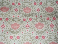 BTY Posy & Vines Flowers White Print 100% Cotton Quilt Craft Fabric by the Yard