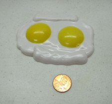 Pretend Play Kitchen Food 2 Fried Eggs Fake Plastic For Kids 4 Breakfast Egg