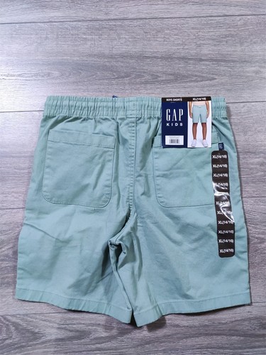 Gap Shorts Boys X-Large 14-16 Green Drawstring Front Back Pocket Soft Twill - Picture 5 of 7