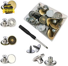 Jean Buttons No Sew 20 Sets Replacement Jean Buttons 17Mm Combo Copper Tack Butt