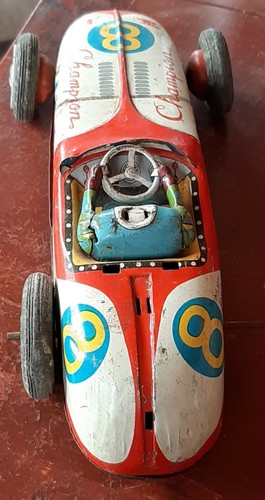 Giocattolo auto da corsa vintage anni 50-60 ATC Asahi Japan Tin Friction Champion 8 Mobilgas  - Foto 5 di 12