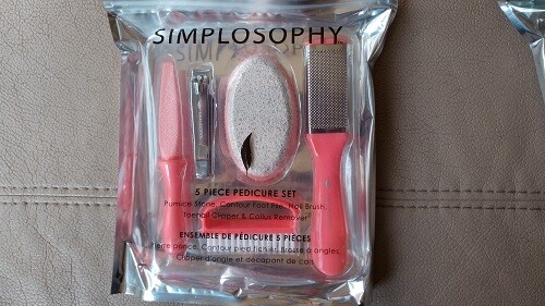 SIMPLOSOPHY 5 PIECE PEDICURE SET TURQUOISE , PEACH OR BLUE HANDLES - Picture 6 of 7