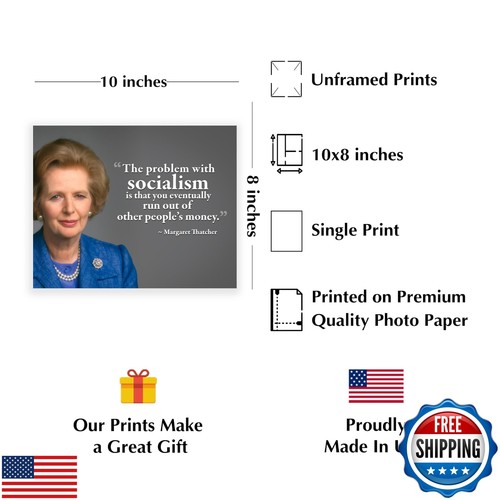 Problem mit dem Sozialismus - Margaret Thatcher Zitate Wanddeko - Politische Wand - Bild 2 von 5