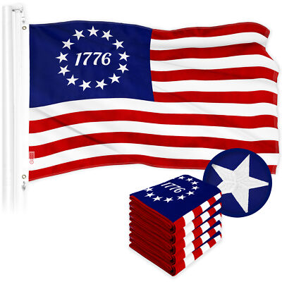 NEW G128 Betsy Ross 1776 Flag 5-Pack 1x1.5 FT Embroidered 300D Polyester