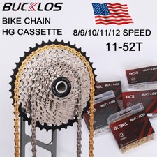 for Shimano SRAM KMC 8/9/10/11/12 Speed 11-52T Bike Cassette 116/126 Links Chain