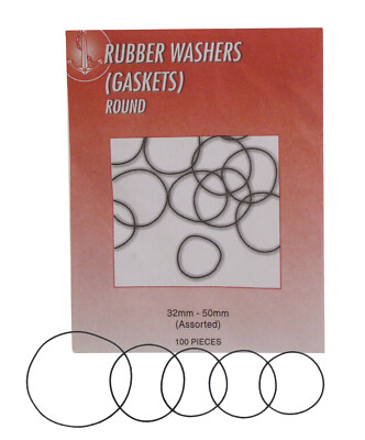 100 PC Rubber Watch Case Back O Ring Round Gasket Washers Assortment 32mm-50mm