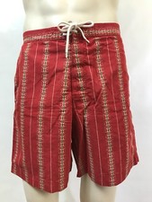 Polo Sport Mens Small Classic Swimwear Swim Trunks Aztec Tribal Red Pockets Vtg