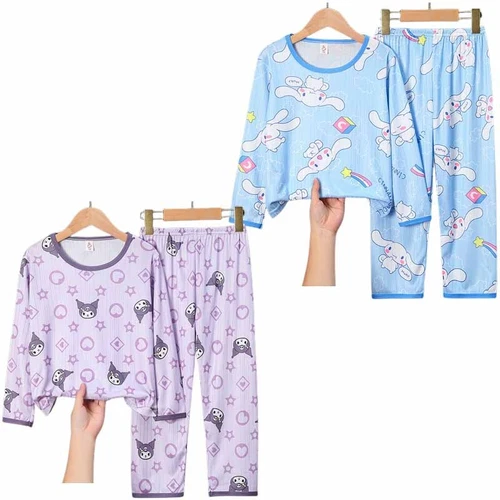 Cinnamoroll Kuromi Pants Home Clothing Kawaii fashion Summer Pajamas Suit - Picture 2 of 38