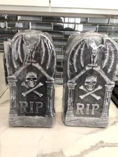 12 pcs Large Halloween FoamTombstones Graveyard RIP Gravestones  Outdoor Decor