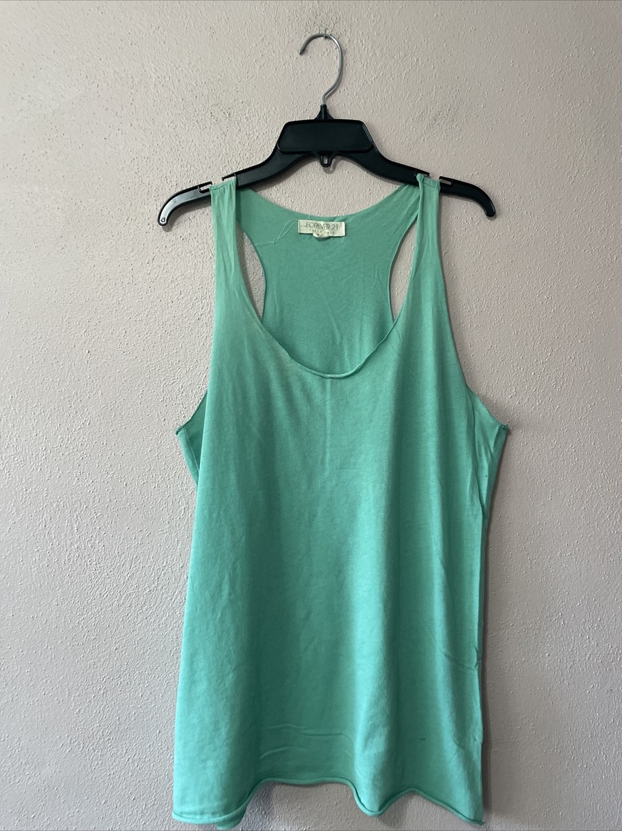 Forever 21 Womens Size M Medium Teal Athletic Tank Top Racerback
