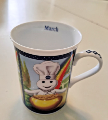 Pillsbury Doughboy Fine Porcelain - St Patricks Day Wish March 2001 Calendar Mug
