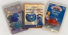 🧸Vintage PACIFIERS & Clip Bundle BABY KING SILICONE BPA FREE