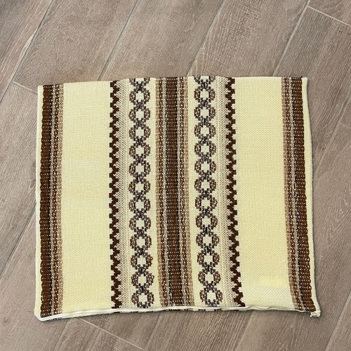 VTG 70s Areda Dralon German Woven Boho Throw Pillow Sham Brown 21x18 - Picture 2 of 8