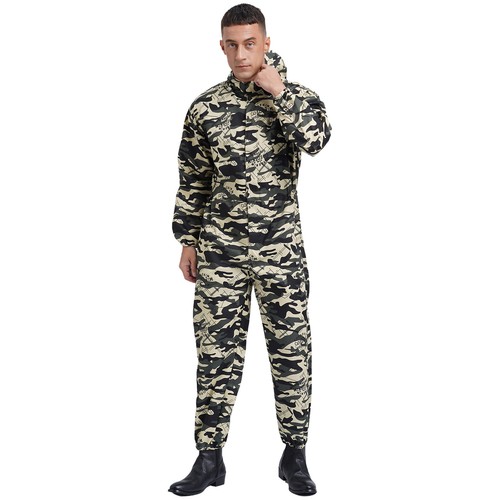 Herren Overall Arbeit Kapuze Vorderer Halber Reißverschluss Coverall Routine DE - Bild 59 von 71
