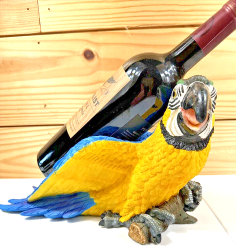 Ara blau gelb Papagei Wein Flaschenhalter selten Neuheit realistisch tropisch